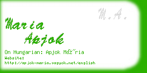 maria apjok business card